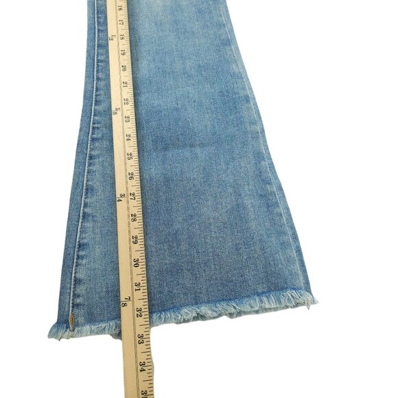 Risen Los Angeles Jeans Distressed Flare High Rise 31/13 Stretch Frayed Hem NWT - Picture 11 of 15